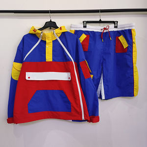 Customized Nylon Windbreaker <b>Zip</b> up Jacket and <b>Shorts</b> 2 Piece Set Casual Nylon Tracksuit Set Reflective Sportswear for Men - Product Image 3