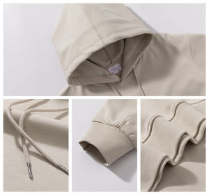 Sudaderas con capucha de lujo informales en blanco de algodón con estampado de logotipo personalizado, chándal unisex de lana bordado a granel de peso pesado liso de alta calidad - Product Image 2