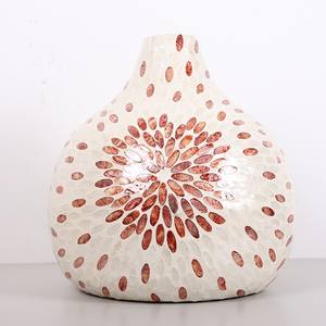 Vietnam Mother of Pearl <b>Mosaic</b> Vase Warm Tone Decorative Shell Home Décor OEM ODM Artisanal Craft B2B Export Handmade Accent - Product Image 1