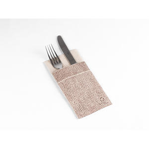 Servilletas de Arpillera con Estampado Eco Nature 40x40cm, Diseño Punto a Punto, Tipo Kanguro, para Cubiertos, Eco Nature, 960 Unidades, B2B - Product Image 1