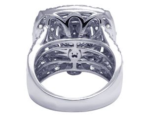 S925 Sterling Silver With Round Cut Moissanite Diamond Studded Luxury <b>Iced</b> out Fancy Wedding Wear <b>Ring</b> Gift For Women - Product Image 5