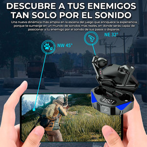 Auriculares Inalámbricos X15 para Juegos con Bluetooth 5.1, Diseño Impermeable Intrauditivo con LED, Pantalla Digital e Indicador de Batería - Product Image 6