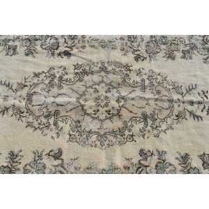 Tapis turc, tapis vintage 5,5x9,2 pieds, tapis en laine persan beige - Product Image 5