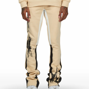 Chándales acampanados hechos de material de algodón 100% para mujer, pantalones acampanados con conjunto de Sudadera con capucha para hombre de alta calidad - Product Image 6