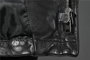 Veste vintage noire coupe-vent imperméable style High Street pour homme en cuir de mouton véritable - Product Image 3