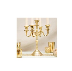 Golden Brass Candle Stand 5 Pillar Wedding Decoration <b>Lantern</b> Cheapest Price in India Christmas Manufacturer Wholesale - Product Image 2