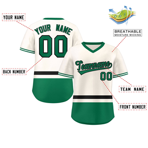 เสื้อเบสบอลสีเขียวและสีขาวพิมพ์ลายผ้าระบายอากาศได้ดี - Product Image 2