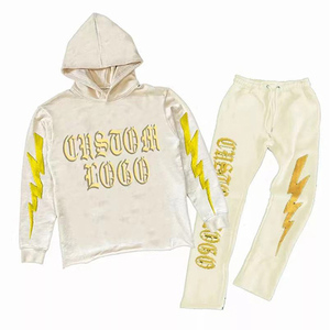 2025 vente chaude de haute qualité impression personnalisée 2 pièces Jogging survêtement 100% coton décontracté à manches longues ensemble de survêtement pour hommes - Product Image 6