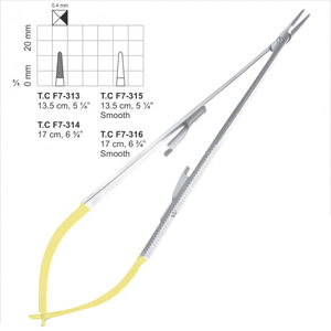 Porte-aiguille microchirurgical manuel plaqué or de qualité supérieure, 5,25 pouces, en acier inoxydable, instrument chirurgical certifié MOL - Product Image 1