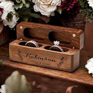 Caja de Madera para Anillo de Compromiso |   Acabado Artesanal Premium |   Venta al por Mayor Directa de Fábrica - Product Image 2