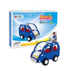 Jouet puzzle 3D en EVA bleu pour enfants de 2 à 4 ans, ensemble de jeu éducatif pour assembler des véhicules, design mobile unisexe, non toxique - Product Image 4
