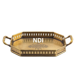 ถาดเสิร์ฟอาหารโลหะสไตล์ดั้งเดิมสำหรับร้านอาหารถาดเสิร์ฟสีทอง - Product Image 5