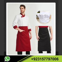 Conjunto de uniforme de cocina para chef, chaqueta negra a cuadros, hecha en China, precio bajo, novedad