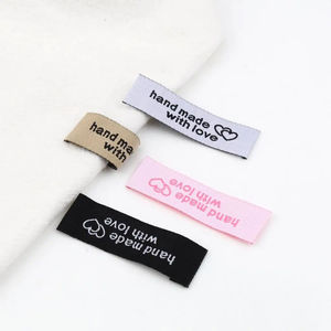 Étiquettes de vêtements en polyester tissées personnalisées à impression - Product Image 2