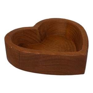 Handmade Acacia Wood <b>Heart</b>-Shaped <b>Bowl</b> for Serving Unique Wooden Design - Product Image 4