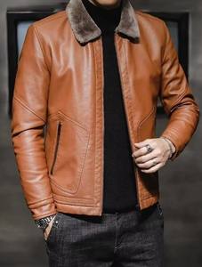 New Genuine <b>Leather</b> Hooded Winter Autumn Men's Jacket Woven Breathable Fashion <b>Fur</b> Collar Windproof High Quality Warm <b>Coat</b> - Product Image 3