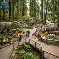 Promenade nocturne personnalisée avec dinosaures animatroniques et lanternes pour jardins botaniques, zoos et événements touristiques