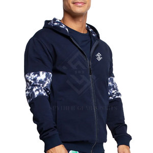 Sweat-shirts à capuche décontractés pour hommes en gros, personnalisés, en tissu uni, avec fermeture éclair, pour le fitness, dernier design, fabriqués au Pakistan - Product Image 3