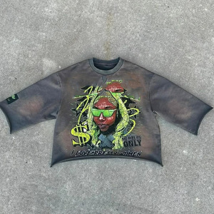 DTG personalizado peso pesado 300GSM algodón Vintage lavado ácido camiseta de gran tamaño fabricante para hombres impresión personalizada - Product Image 3