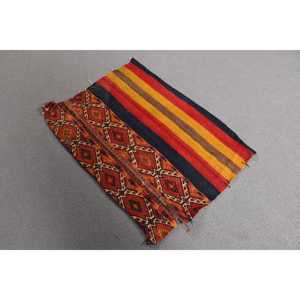 2.3x3.2 ft Vintage Kilim Rug, Turkish Rug, <b>Red</b> Floral <b>Wool</b> Rug - Product Image 1