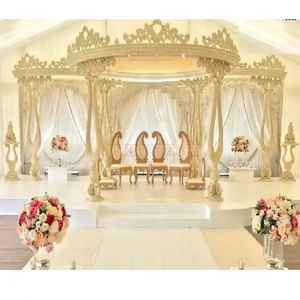 Elegante boda madera tallada a mano Mandap Decoración elegante madera tallada Mandap boda Maharani Palacio boda madera Mandap Reino Unido - Product Image 1