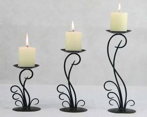 Support votif en métal noir fait à la main Table décorative élégante pour le dîner de Pâques éclairé par des bougies ou la décoration de la maison - Product Image 2