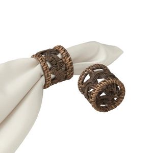 Derniers anneaux de serviette en rotin de forme ronde de qualité supérieure pour les fêtes de mariage et les décorations de table de restaurant - Product Image 3