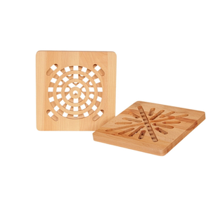Square Beech Wood Trivet 19.5 cm, Vented Hot Pot Holder, Kitchen <b>Table</b> <b>Protector</b>, Custom Logo OEM - Product Image 3