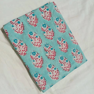 100% Cotton Hand Block Printed <b>Fabric</b> with Traditional <b>Indian</b> Designs Knitted Garments in Many Lightweight Colors Artisan-Made - Product Image 4