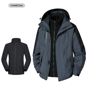 New Stylish <b>Men's</b> Warm Windbreaker <b>Jacket</b> with Zipper Thin Winter Windproof Windbreaker <b>Men's</b> <b>Jackets</b> - Product Image 2