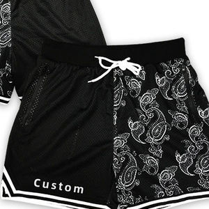 Pantalones cortos de baloncesto a rayas de marca para hombre Logo impreso Tela de malla de verano Cintura elástica Pantalones cortos deportivos holgados de talla XS - Product Image 6