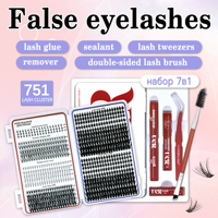 Aksesoris Kecantikan Ekstensi Rambut Grosir Bulu Mata Palsu Faux Mink DIY Cluster 18mm 40 Cluster Per Tray 6D 8D Bulu Mata Cluster Alami