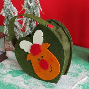 Sacs cadeaux en forme de cœur de Noël |   Sac à main 3D Père Noël, Sacs à bonbons en forme de pomme de dessin animé, Sacs à friandises de Noël - Product Image 5