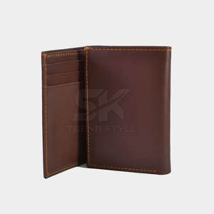 Portefeuille trifold en cuir souple à teinte unique pour hommes, portefeuille fin en cuir de qualité supérieure, vente chaude - Product Image 2
