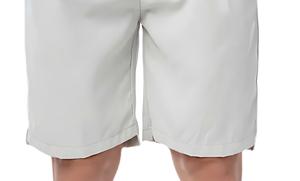 Pantalones cortos de verano transpirables para hombre, cintura elástica personalizada, patrón sólido moderno, estilo informal, tejido no tejido, técnicas teñidas lisas - Product Image 2