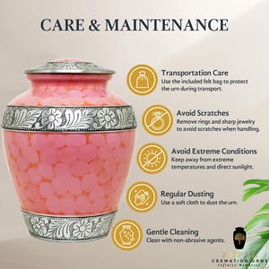 Urna Funeraria de Estilo Europeo Americano en Color Rosa Plateado para Cenizas Humanas, Capacidad de 220 Pulgadas Cúbicas, Ecológica, Duradera y con Diseño Personalizable - Product Image 6