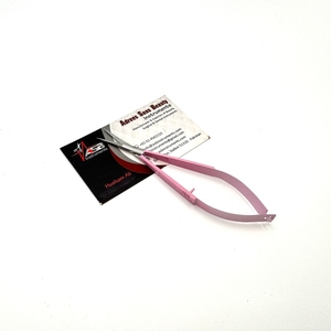 Pince à sourcils rose blanc Ombre avec logo personnalisé Ciseaux à ressort à sourcils inclinés en acier durable - Product Image 2