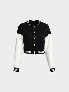 OEM Custom Logo <b>Women</b> Streetwear Blank Plain Baseball Crop <b>Jackets</b> Customized <b>Women's</b> Varsity <b>Jacket</b> for Your Brand - Product Image 4