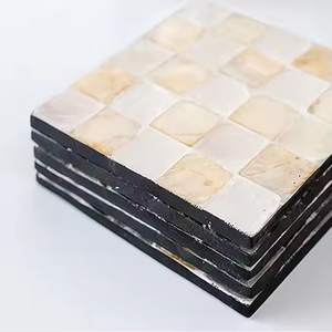 ถาดรองแก้วทรงกลมฝังมุกลายใหม่ล่าสุดพร้อมที่จับสีสันสดใสสำหรับถ้วยน้ำชาทำมือร้านอาหารจาก - Product Image 6