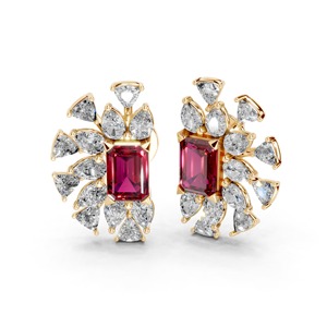 ต่างหูเพชร AIER-340คลาสสิกประกายสำหรับผู้หญิงสำหรับทองคำขาวสีเหลืองทองหรือทองคำขาวและสีโรสโกลด์ - Product Image 5