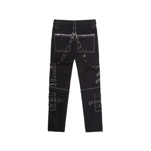 2026 tendance-gothique Punk-Rock coupe ajustée respirant pantalons décontractés Style hip-hop noir Cargo pantalon hommes pantalons - Product Image 5