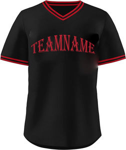 OEM Vente en gros Chemises de baseball personnalisées pour hommes Séchage rapide Respirant 100% Polyester Col en V Uniforme Pull Jersey Baseball vierge - Product Image 6