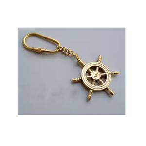 Porte-clé d'intérieur et d'extérieur, roue de bateau, en laiton, Design métallique, porte-clés de formes différentes, prix de gros - Product Image 1