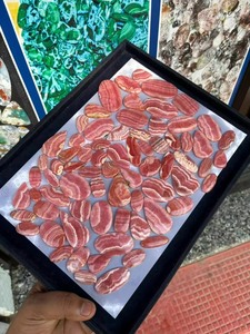 Pierres précieuses naturelles de rhodochrosite polies de haute qualité, cabochons de formes variées avec jeu de couleurs, pierres lâches pour la fabrication de bijoux - Product Image 2