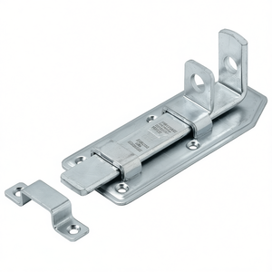 กลอนล็อคประตูแบบหมุน VORMANN สีน้ำเงิน ชุบสังกะสี ความยาว 100 มม. กว้าง 50 มม. ผลิตจากเหล็ก พร้อมแผ่นกันกระแทก สำหรับตู้เก็บของ - Product Image 3