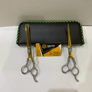 PURE 440C GOLD nouveauté droitier haute qualité ciseaux de coiffure Dragon poignée en acier inoxydable PU pochette en cuir Sharp - Product Image 6