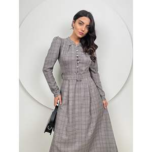 Cómodo Vestido a Cuadros con Cinturón 1052 - Product Image 4