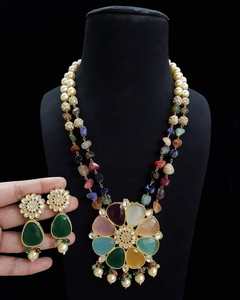 คุณภาพสูงเครื่องประดับทอง kundan สร้อยคอยาวของผู้หญิงชุดสไตล์วินเทจสุดหรูงานแต่งงานอินเดีย - Product Image 5