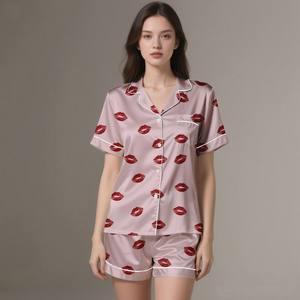 Ensemble de pyjama pour femmes en satin de soie de luxe respirant été printemps Manches longues Design - Product Image 5