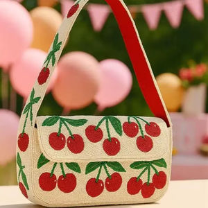 กระเป๋าทรงสี่เหลี่ยมปักลูกปัดทำมือ น้ำหนักเบา ขนาดกะทัดรัด ปรับแต่งได้ พร้อมสายสะพายยาว - Product Image 1